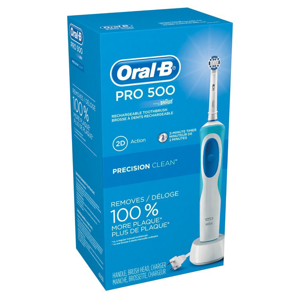 slide 5 of 39, Oral-B Pro 500 Precision Clean Electric Rechargeable Toothbrush, 1 ct