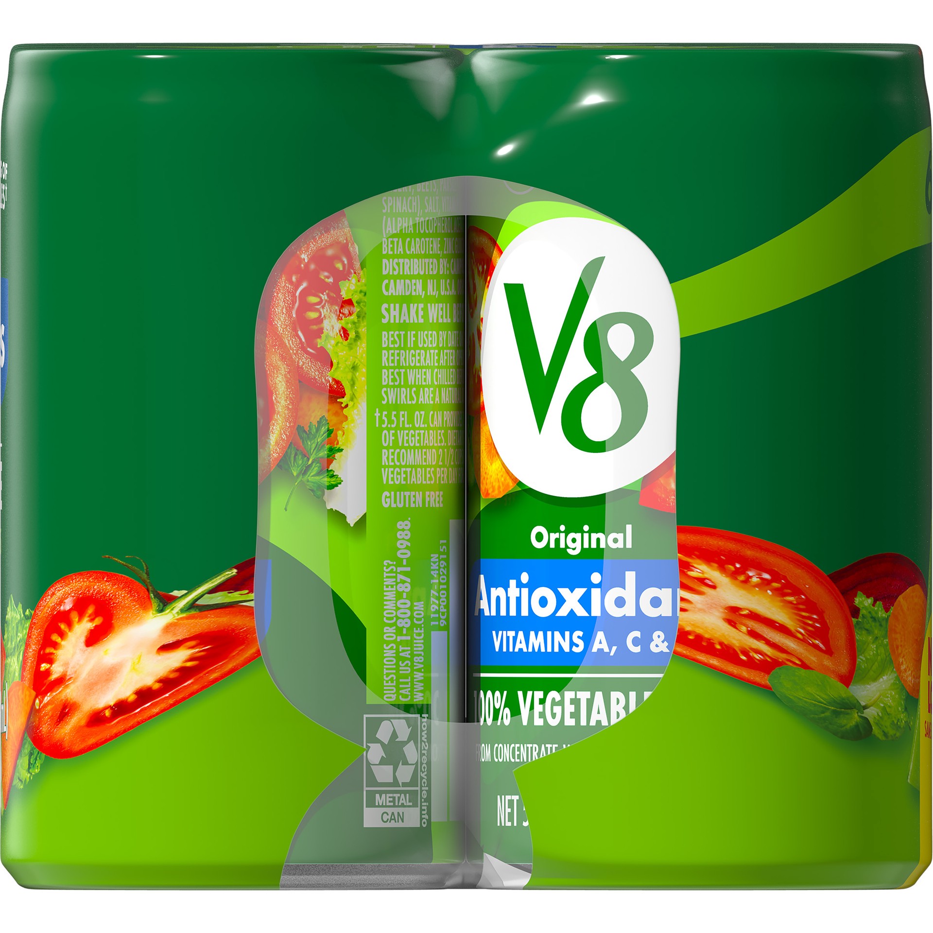 slide 3 of 5, V8 Antioxidants Original 100% Vegetable Juice, 5.5 fl oz Can (6 Pack), 33 oz
