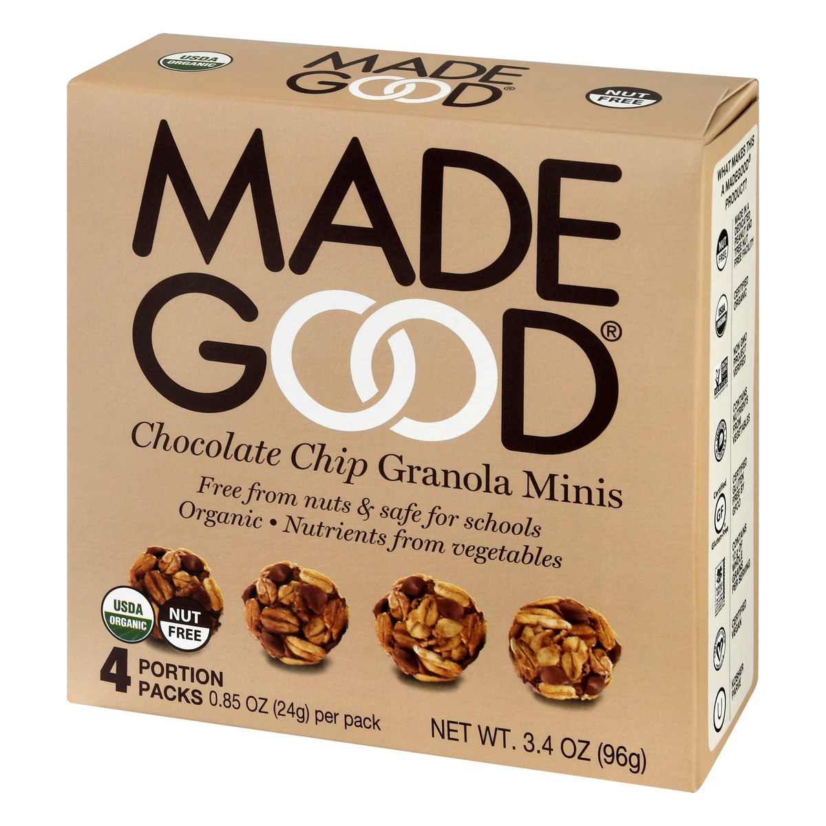 slide 3 of 10, MadeGood Organic Chocolate Chip Granola Minis, 4 ct; 0.85 oz
