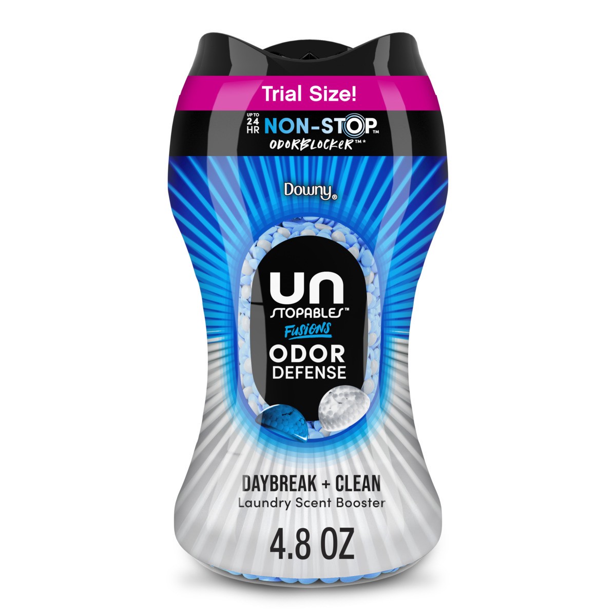 slide 1 of 10, Downy Unstopables Fusions Daybreak + Clean Scent In-Wash Scent Booster, 4.8 oz