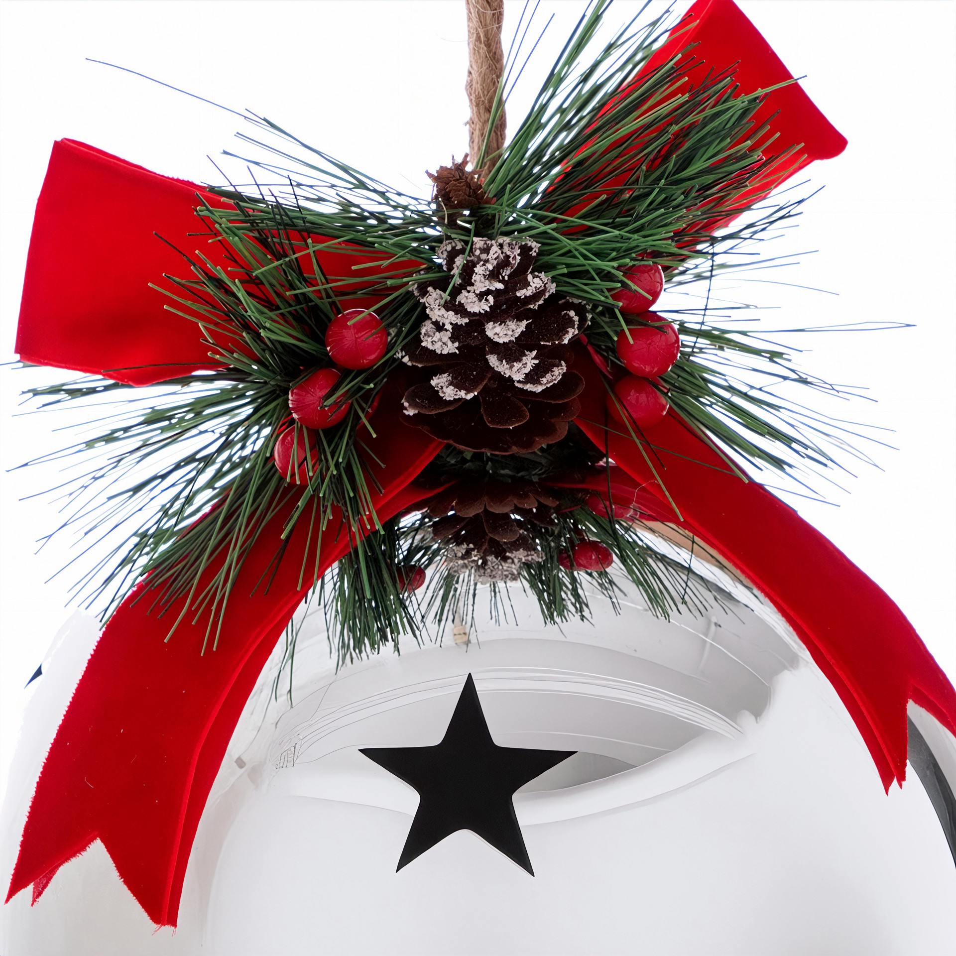 slide 2 of 2, 9.25" Jingle Bell With Star Cutouts Hanging Decor By Ashland, 7.5 in x 7.5 in x 9.25 in