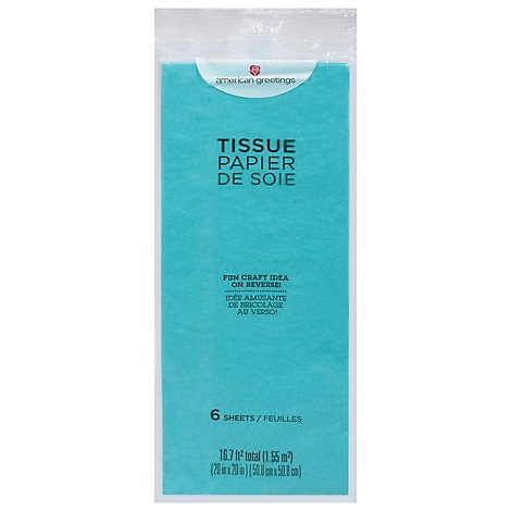 slide 1 of 1, American Greetings Turquoise Tissue Paper 6 Sheets - Each, 1 ct