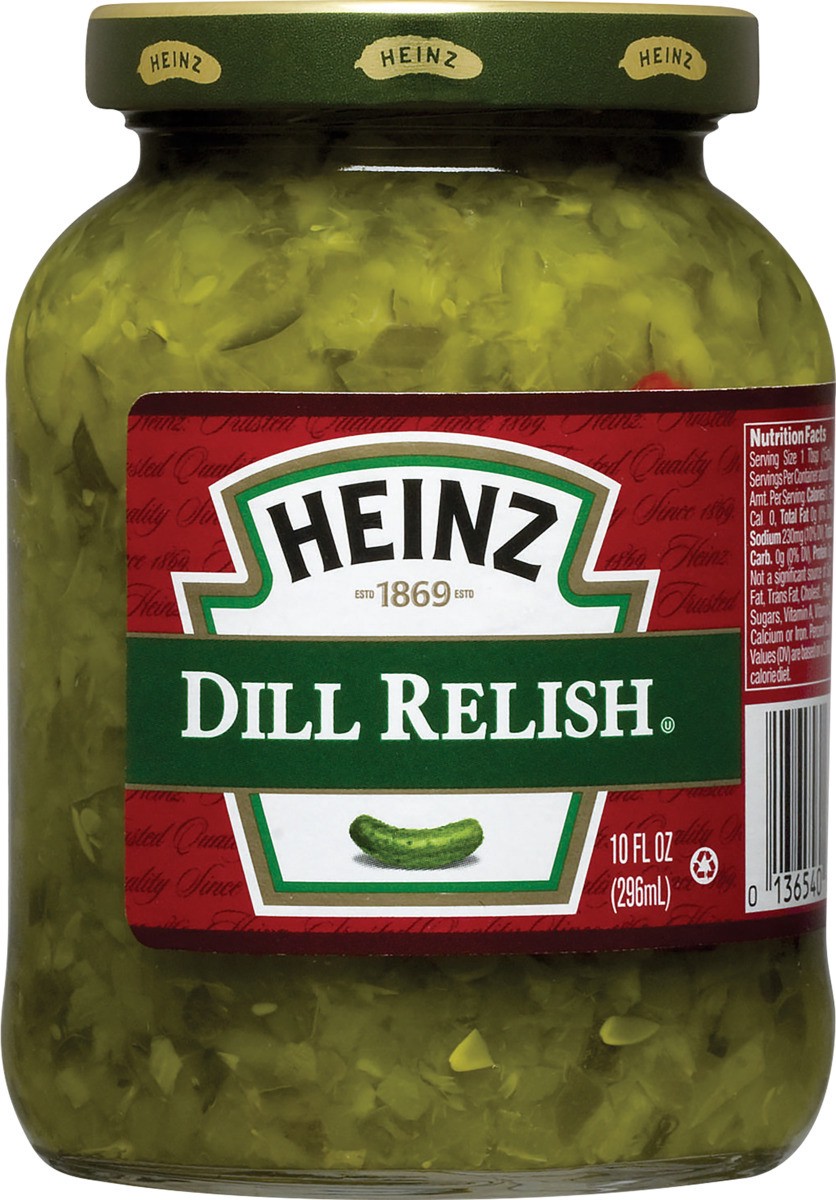 slide 2 of 2, Heinz Dill Relish, 10 fl oz Jar, 10 oz