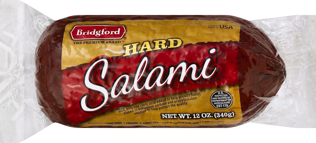 slide 5 of 5, Bridgford Salami Hard - 12 Oz, 12 oz