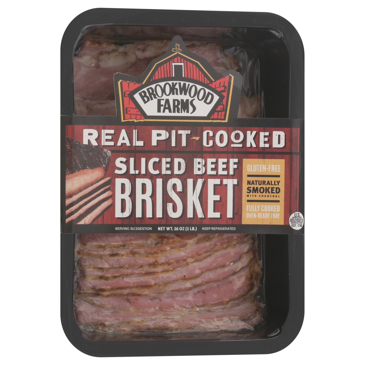slide 6 of 13, Brookwood Farms Sliced Beef Brisket 16 oz, 16 oz