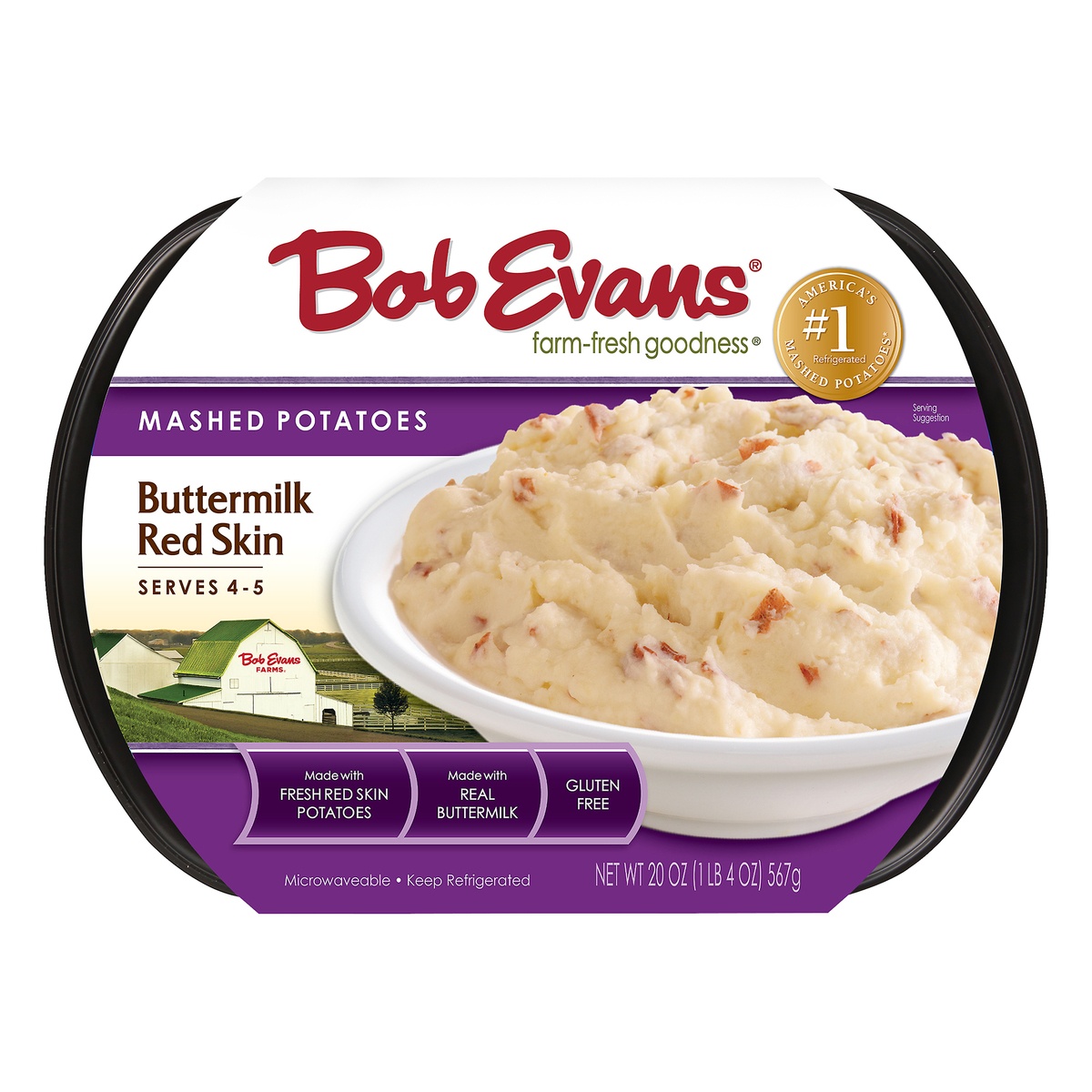slide 1 of 4, Bob Evans Buttermilk Red Skin Mashed Potatoes, 20 oz