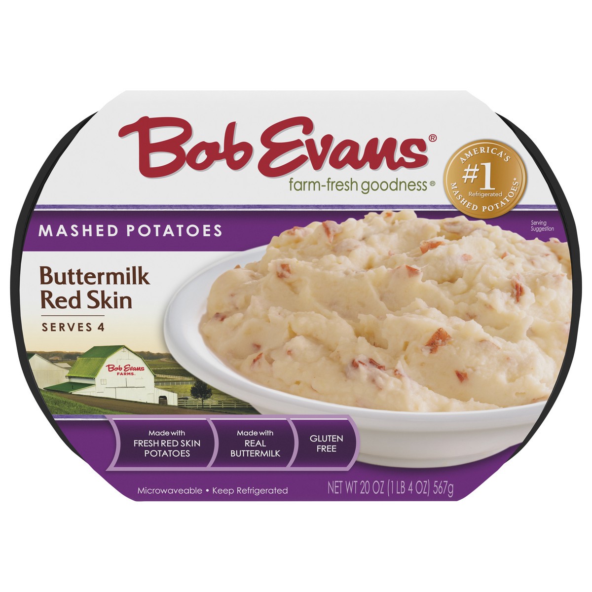 slide 1 of 9, Bob Evans Mashed Potatoes, Buttermilk Red Skin, 20 oz, 20 oz