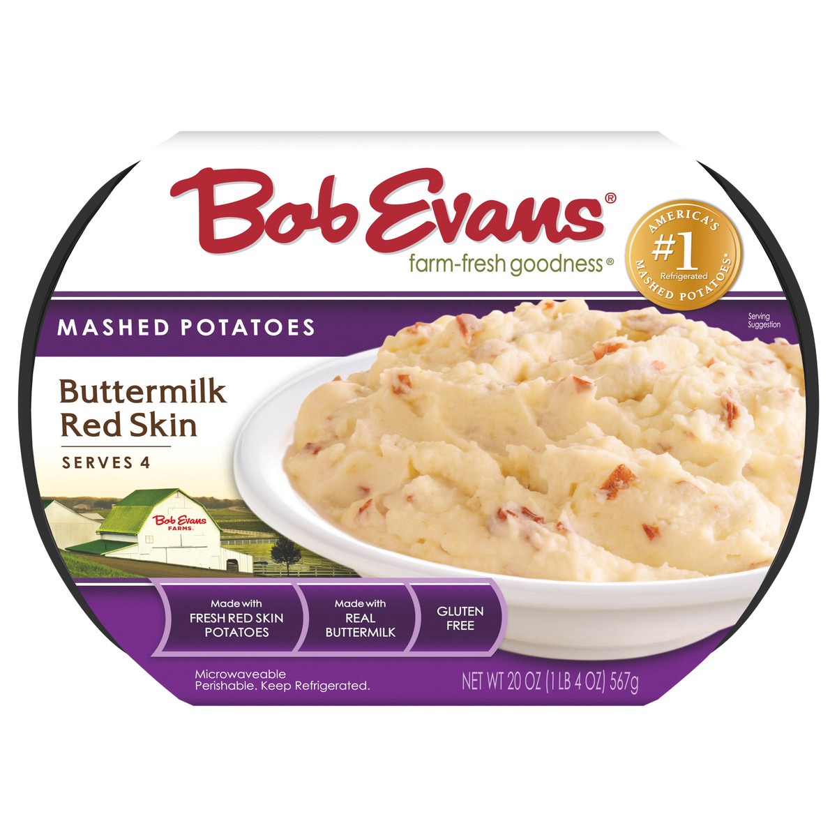 slide 1 of 9, Bob Evans Buttermilk Red Skin Mashed Potatoes, 20 Oz, Pack of 1, 20 oz