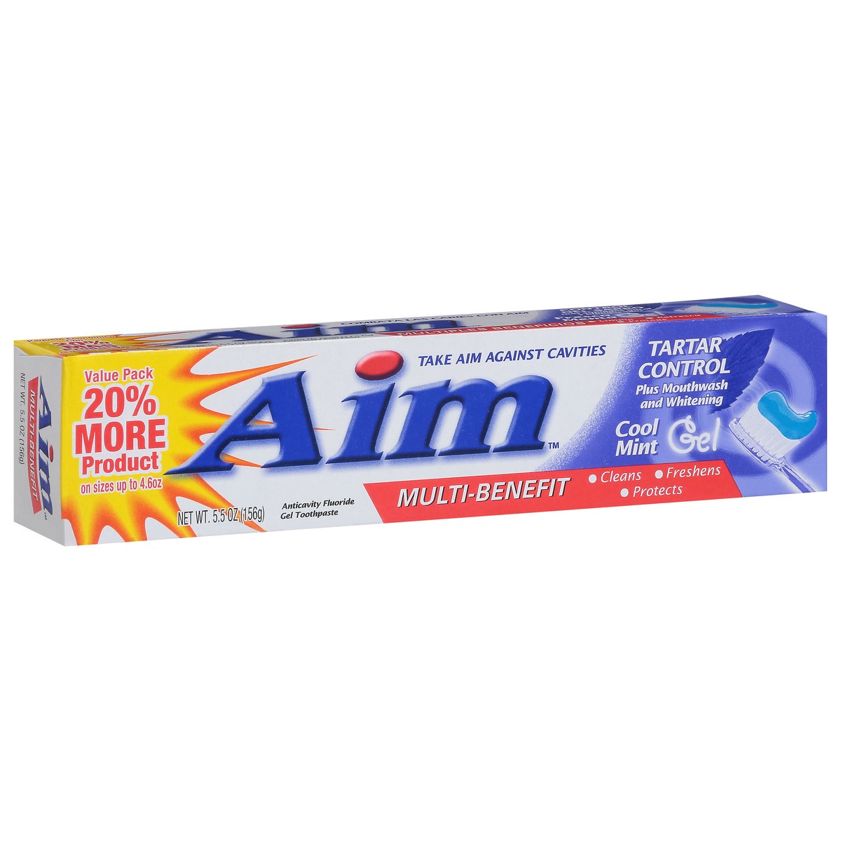 slide 3 of 9, Aim Tartar Control Plus Mouthwash & Whitening Anticavity Fluoride Toothpaste ,  5.5 oz, 5.5 oz