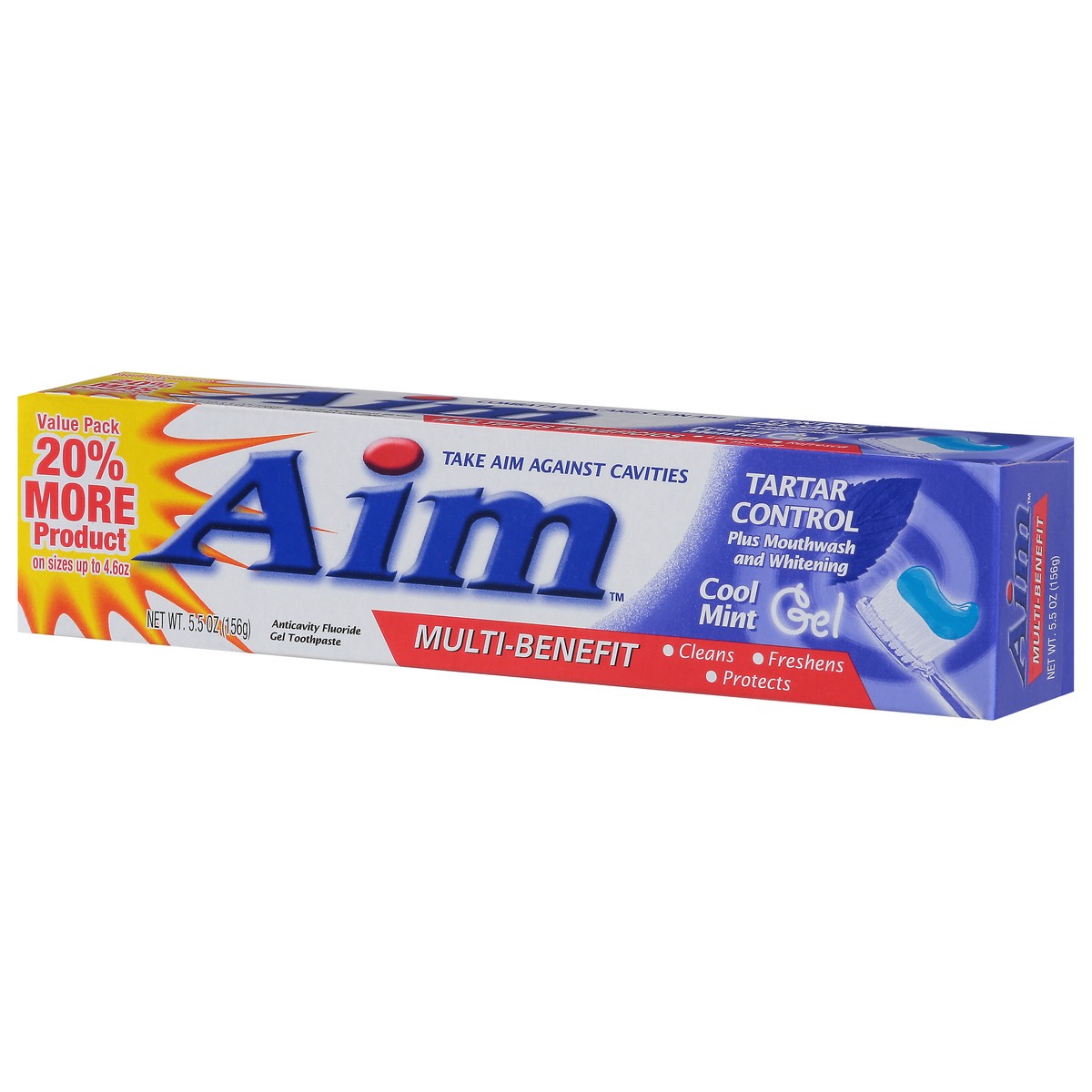 slide 3 of 9, Aim Tartar Control Plus Mouthwash & Whitening Anticavity Fluoride Toothpaste , 5.5 oz, 5.5 oz