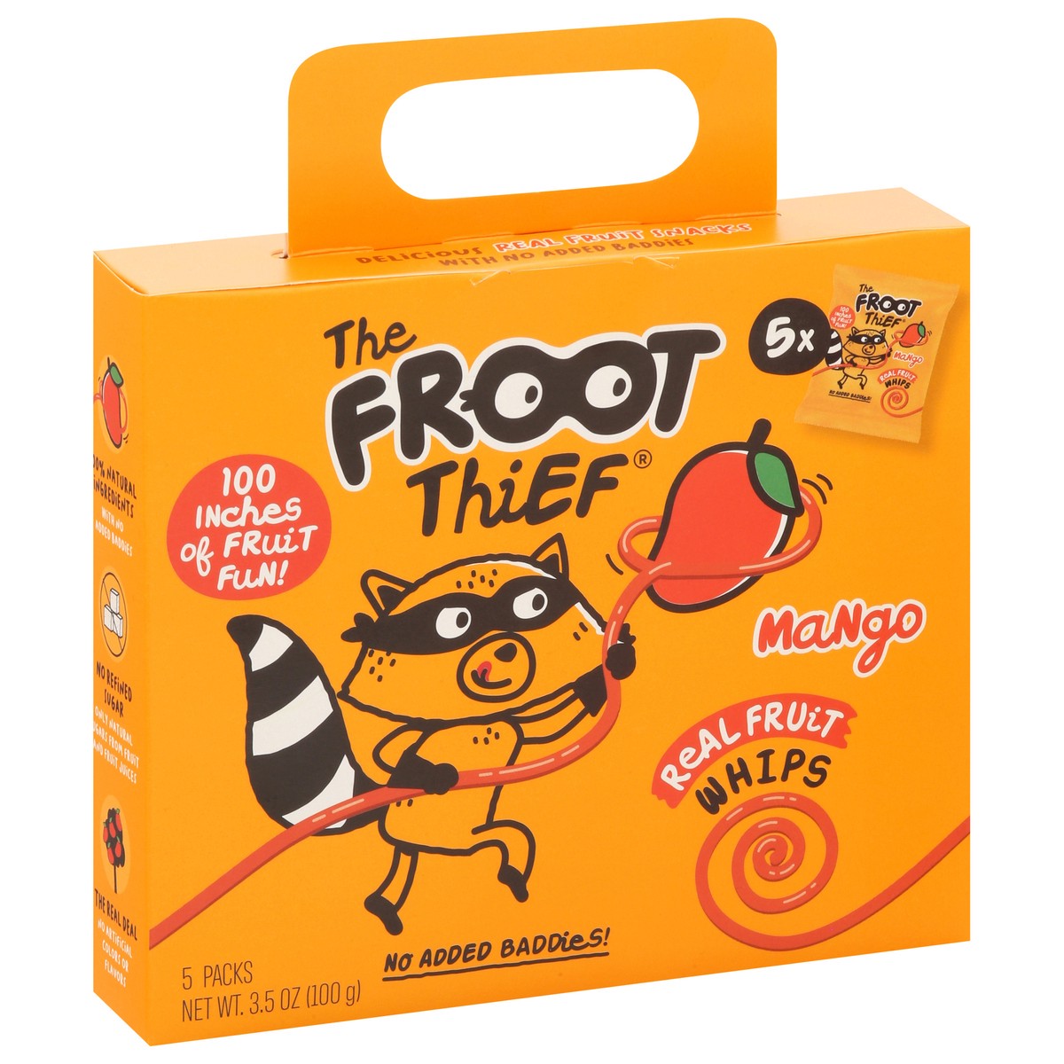 slide 2 of 4, The Froot Thief Real Fruit Mango Whips 5 Packs, 5 ct