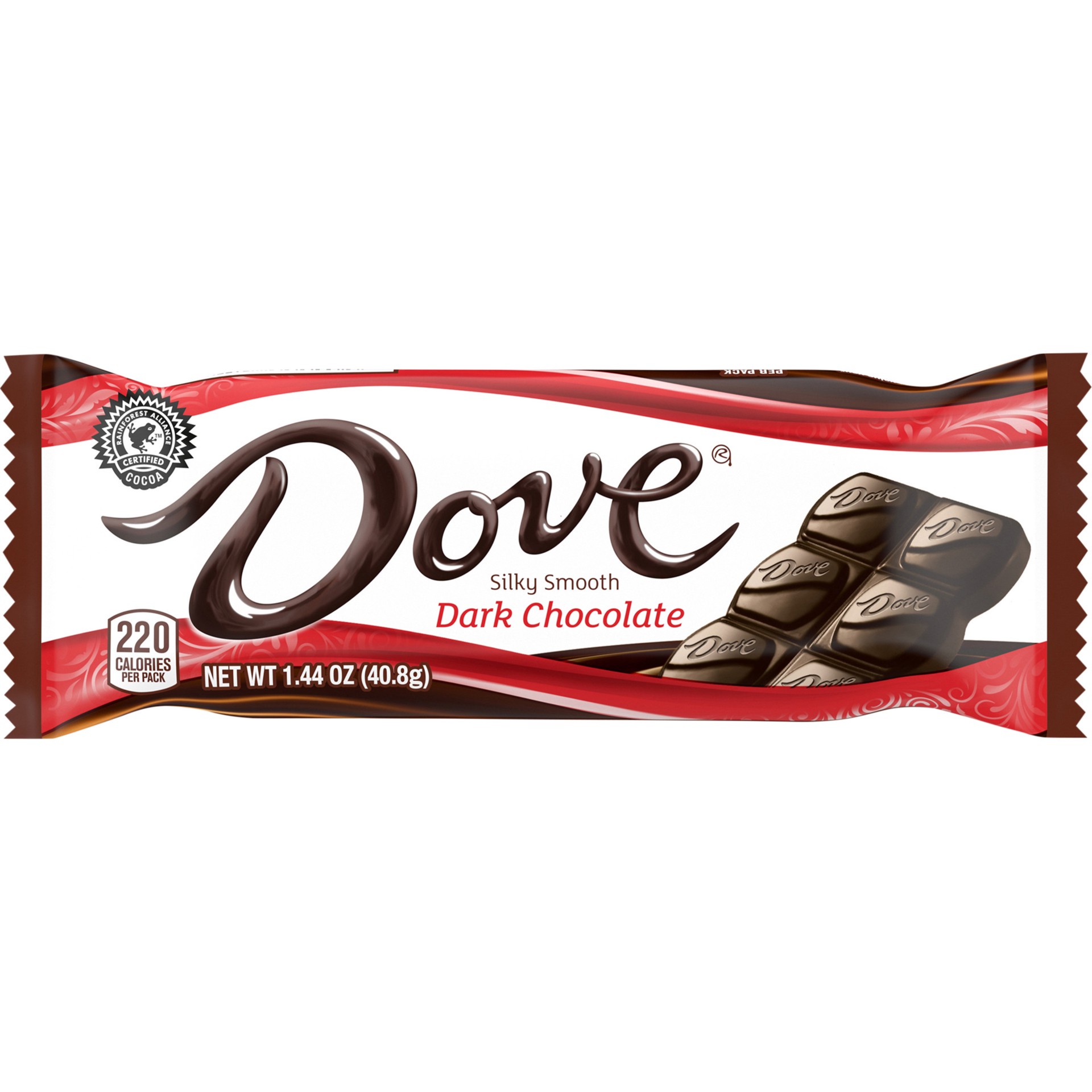 slide 1 of 6, DOVE Candy Dark Chocolate Bar, Full Size, 1.44 oz Bar, 1.44 oz