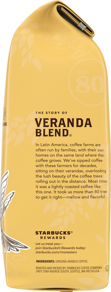 slide 6 of 9, Starbucks Ground Coffee—Starbucks Blonde Roast Coffee—Veranda Blend—100% Arabica—1 bag (20 oz), 20 oz