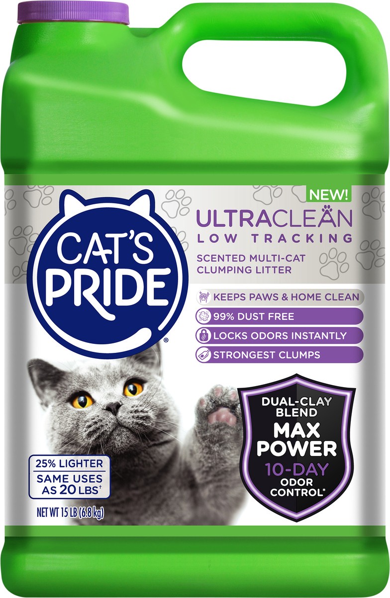slide 1 of 5, Cat's Pride Ultra Clean Low Tracking Scoopable Scented Cat Litter, 15 lb