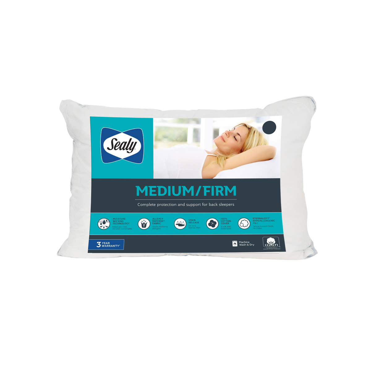 slide 1 of 17, Sealy Medium/Firm Support Pillow, Jumbo, 1 ct