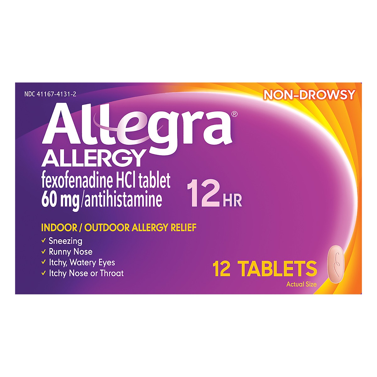 slide 9 of 10, Allegra Adult Non-Drowsy Antihistamine Tablets For 12-Hour Allergy Relief, 12 ct, 60 mg, 1 ct