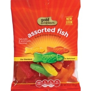 slide 1 of 1, CVS Gold Emblem Fish Chewy Treat Assorted, 7.5 oz