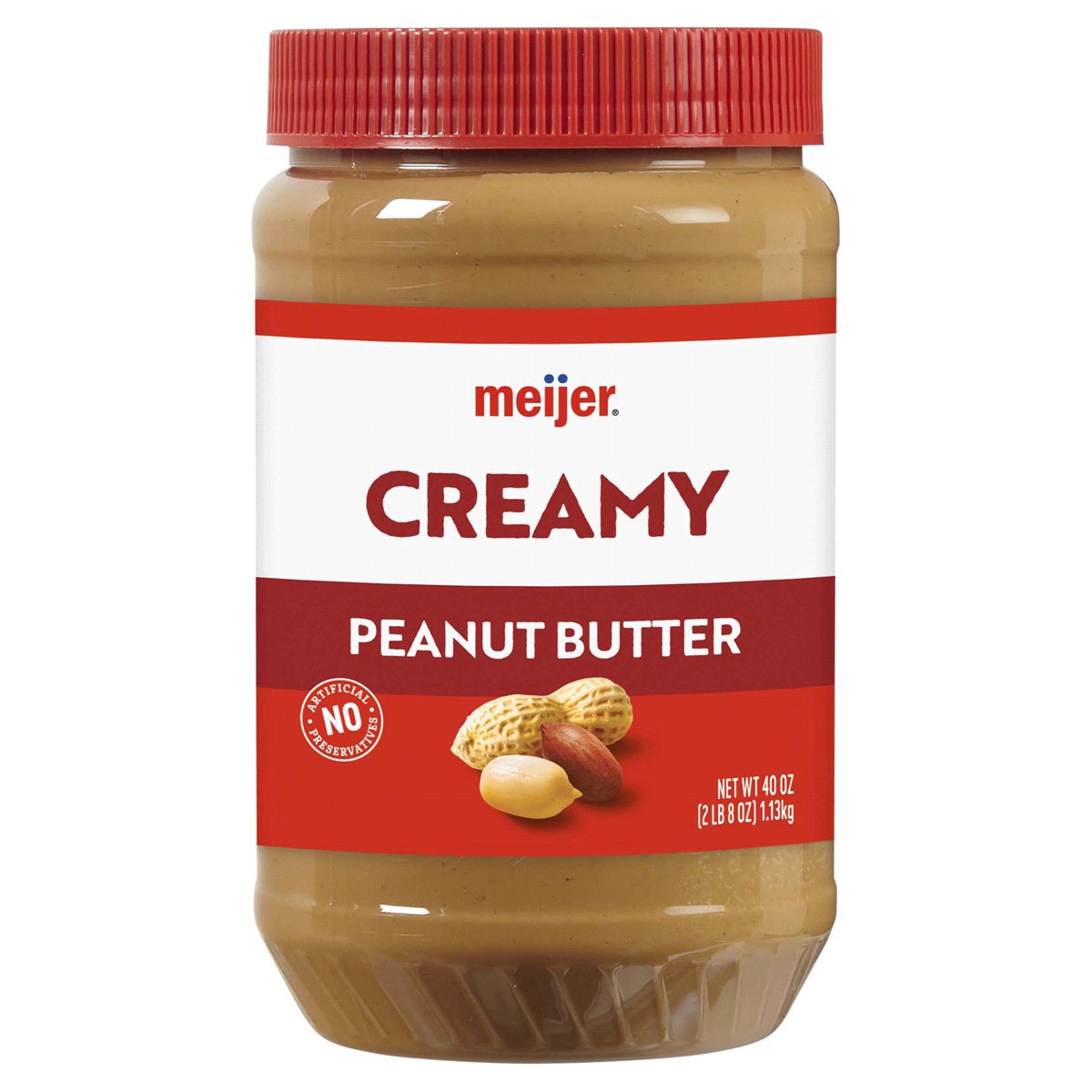 slide 1 of 6, Meijer Creamy Peanut Butter, 40 oz