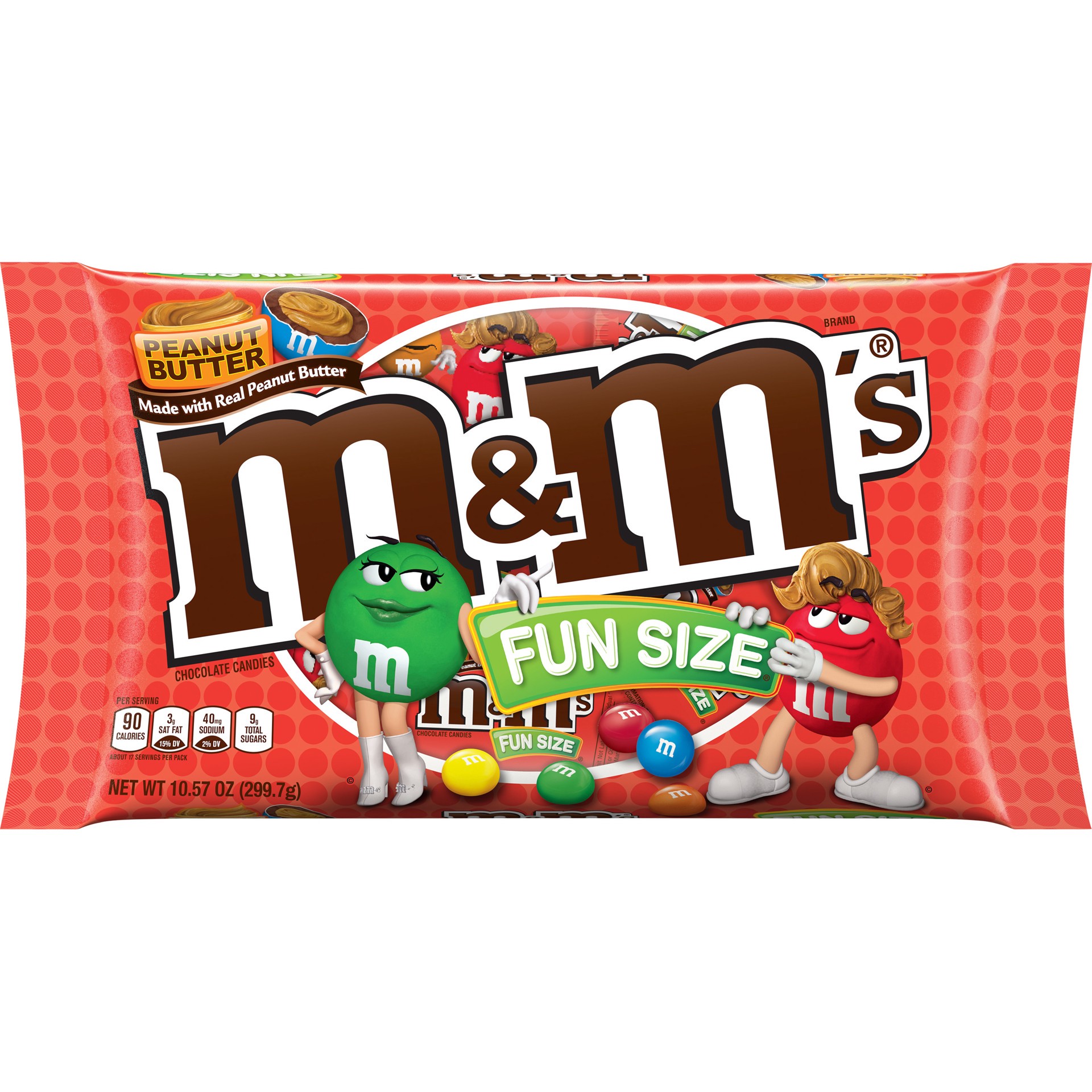 slide 1 of 1, M&M's Peanut Butter Chocolate Candy Fun Size, 24 ct; 60.4 oz