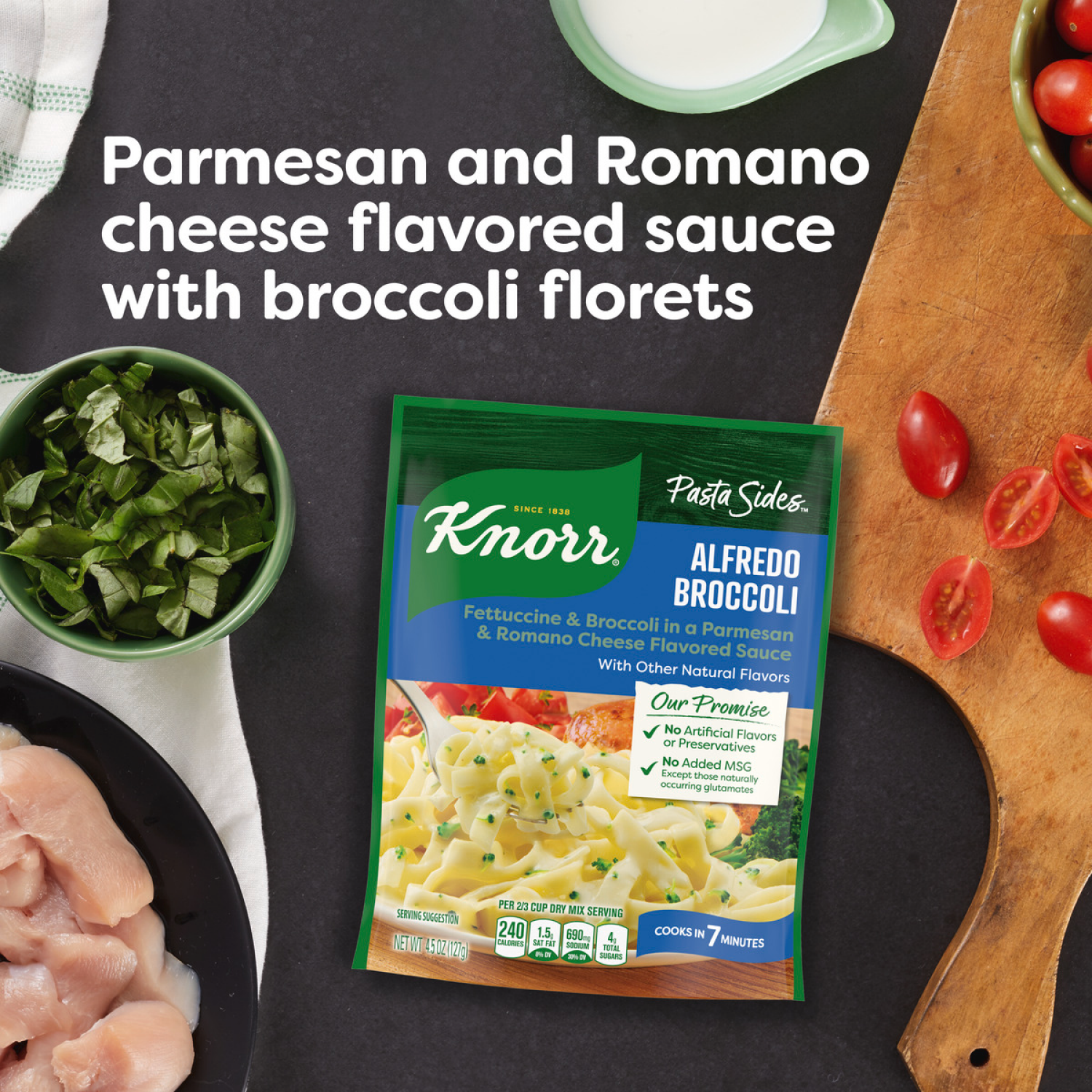 slide 5 of 5, Knorr Alfredo Broccoli Fettuccine Pasta Sides, 4.5 oz