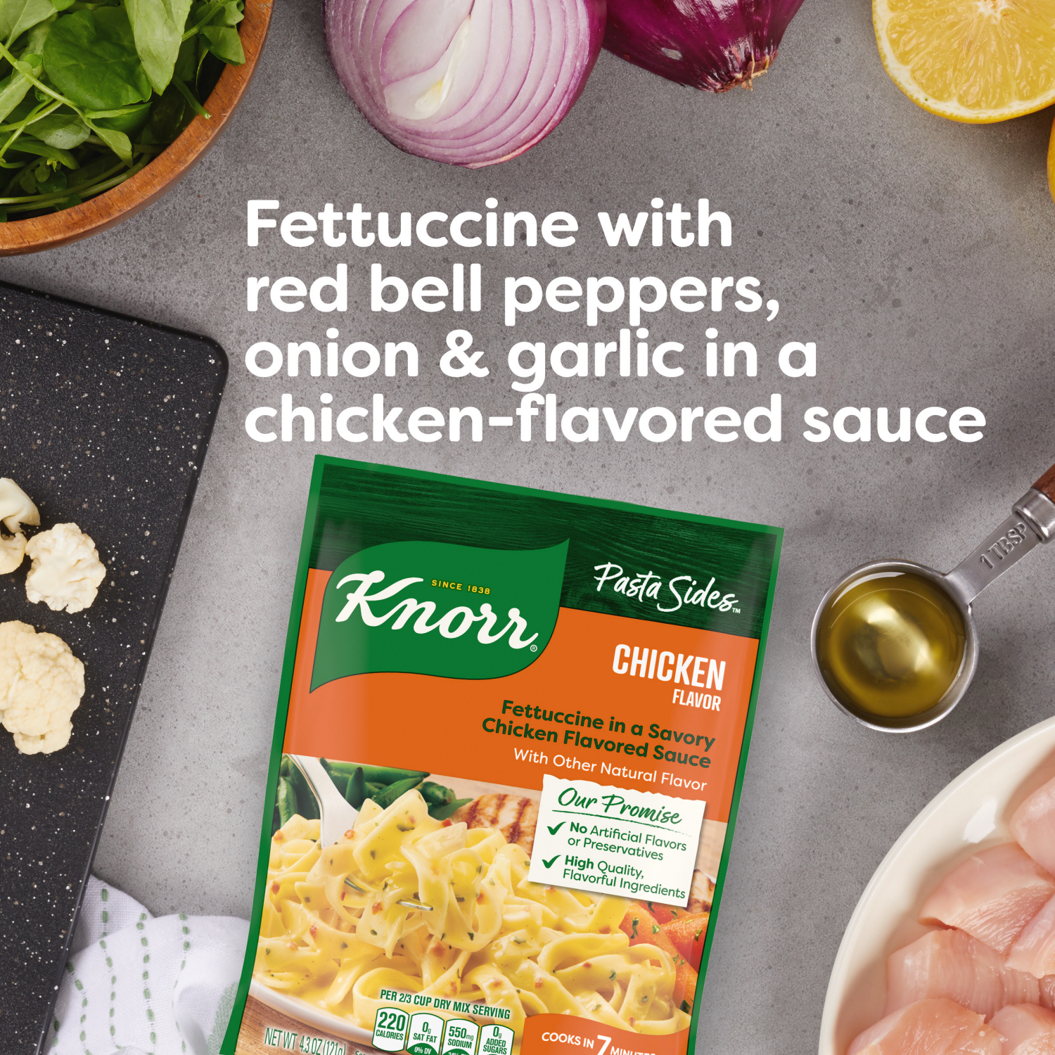 slide 2 of 7, Knorr 4.3 oz Pasta Sides Chicken Fettuccine, 4.3 oz