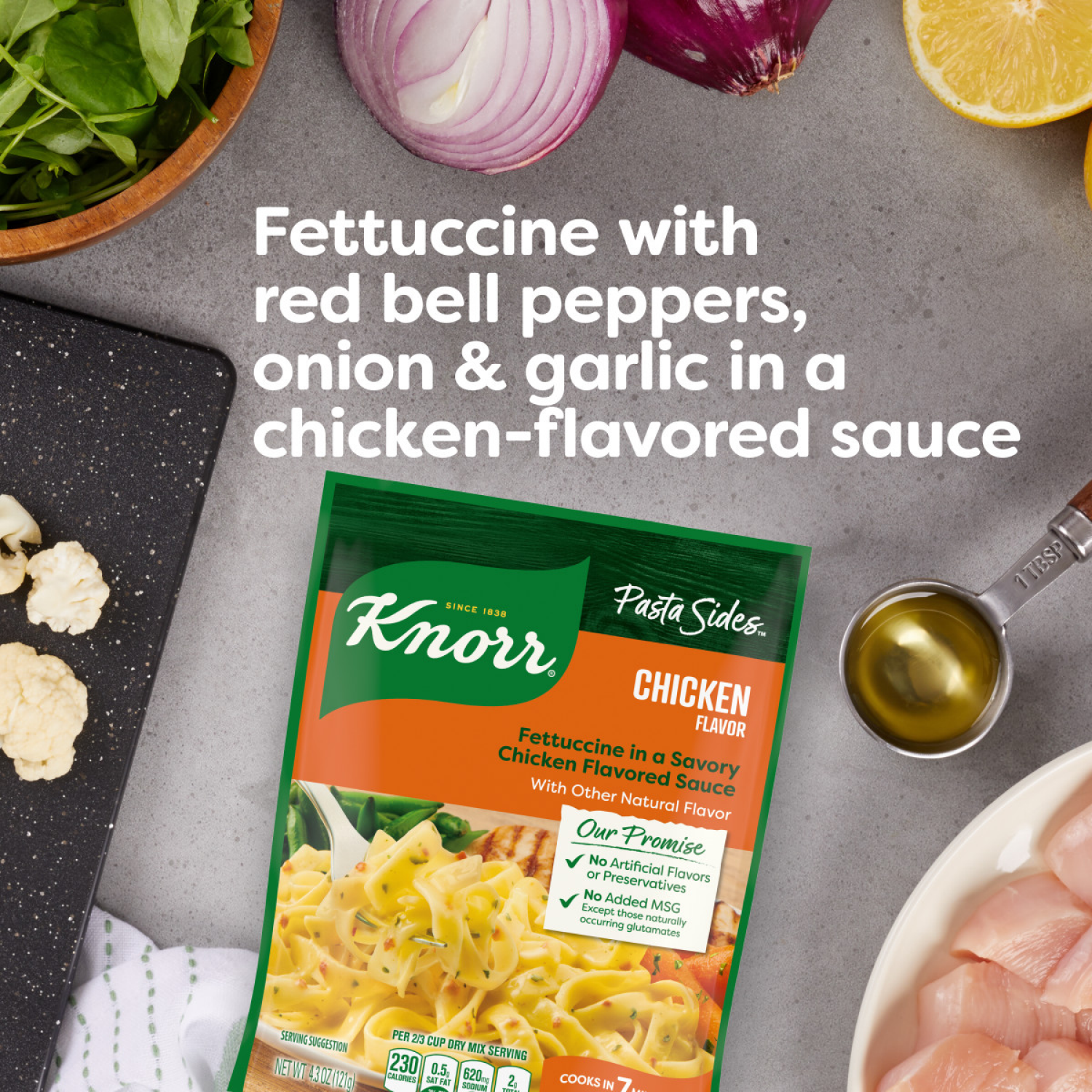 slide 5 of 7, Knorr 4.3 oz Pasta Sides Chicken Fettuccine, 4.3 oz