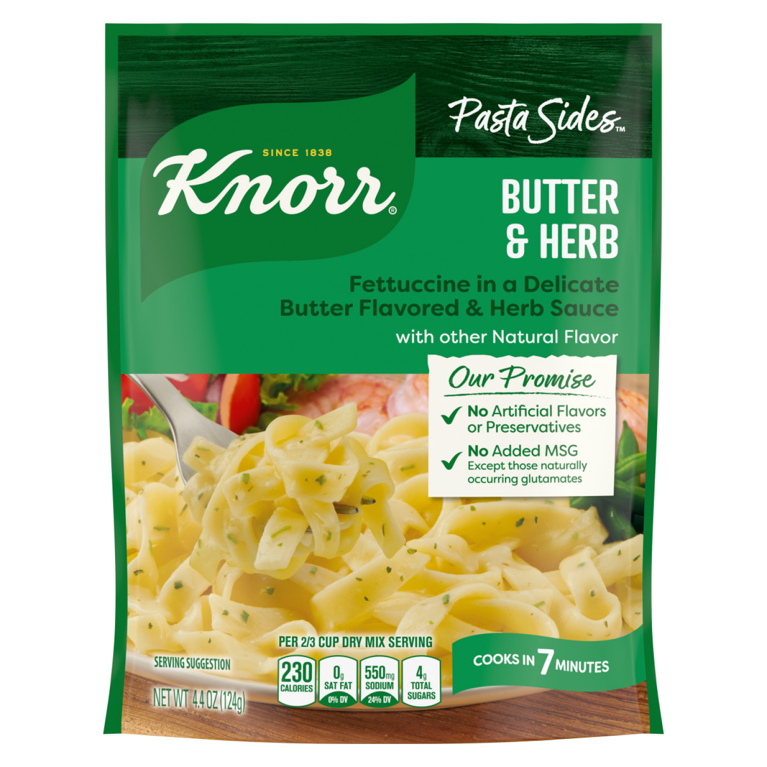 slide 2 of 4, Knorr 4.4 oz Pasta Sides Butter & Herb Fettuccine, 4.4 oz