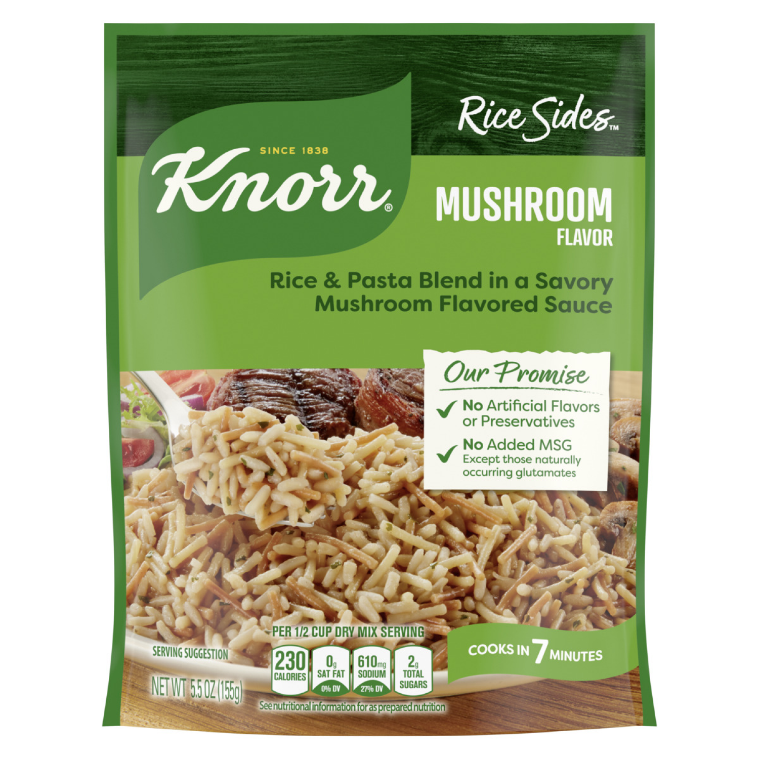 slide 4 of 5, Knorr Mushroom Long Grain Rice and Vermicelli Pasta Blend Rice Sides, 5.5 oz