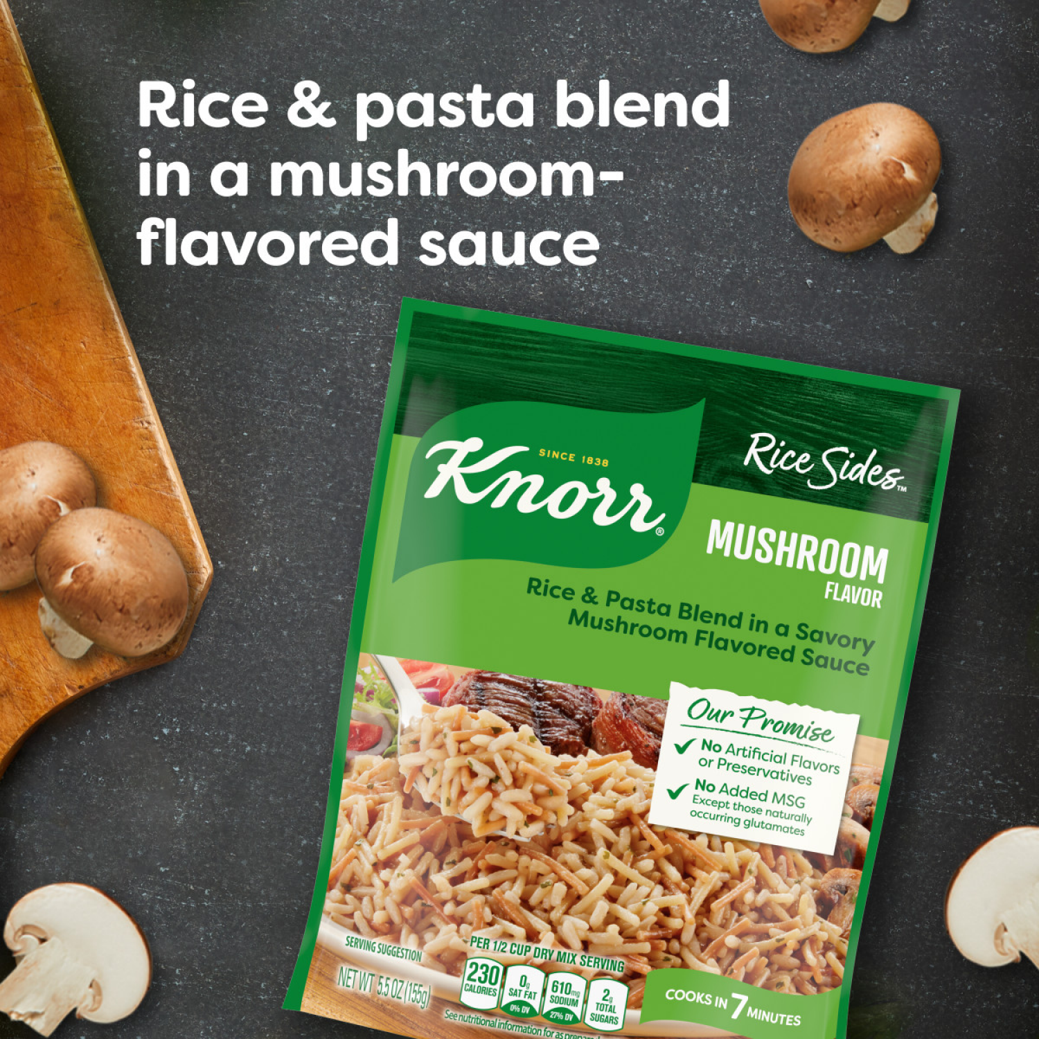 slide 5 of 5, Knorr Mushroom Long Grain Rice and Vermicelli Pasta Blend Rice Sides, 5.5 oz