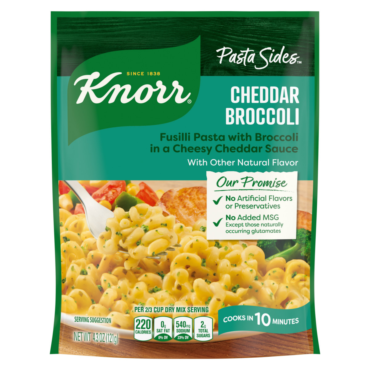 slide 2 of 4, Knorr 4.3 oz Pasta Sides Cheddar Broccoli Fusilli, 4.3 oz