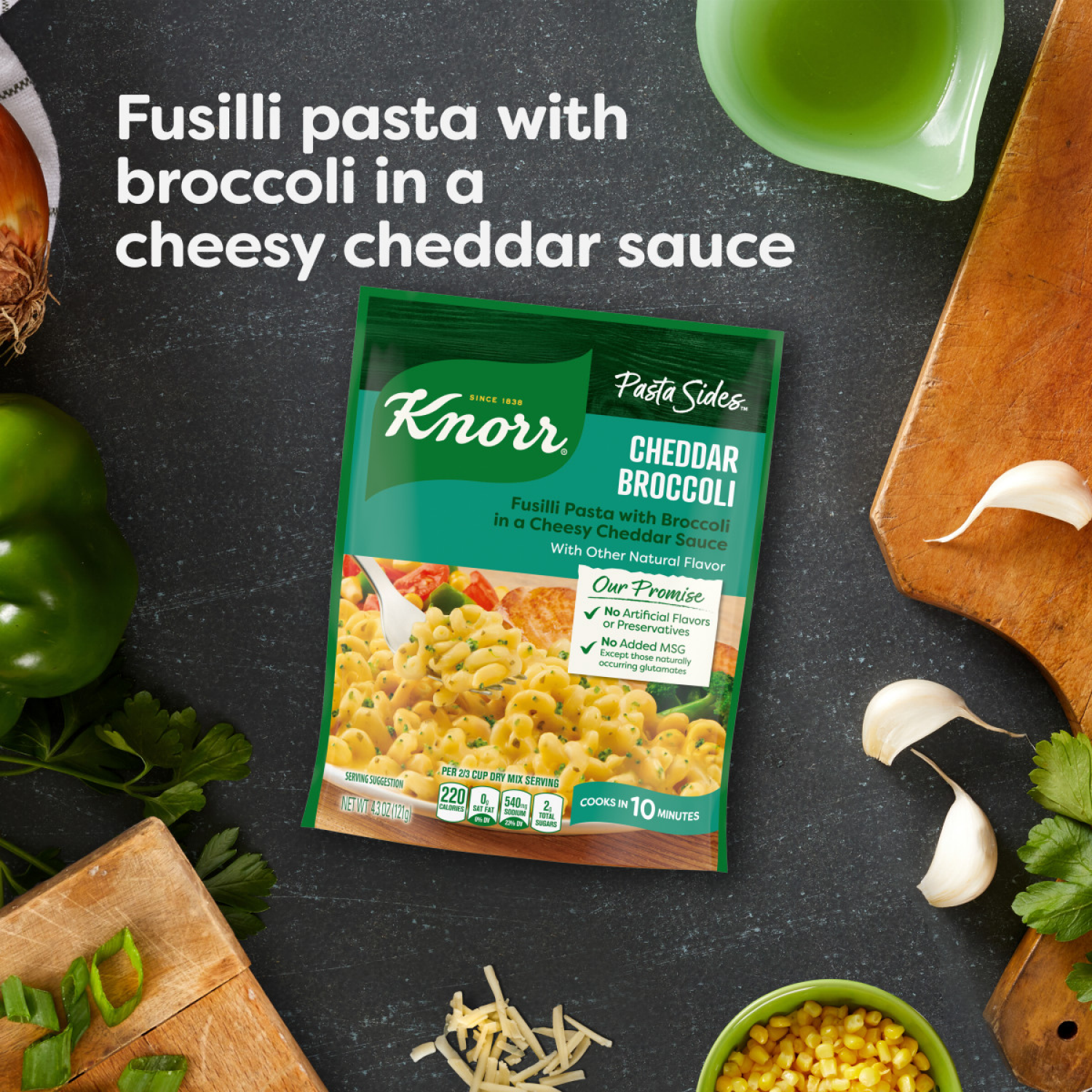slide 3 of 4, Knorr 4.3 oz Pasta Sides Cheddar Broccoli Fusilli, 4.3 oz
