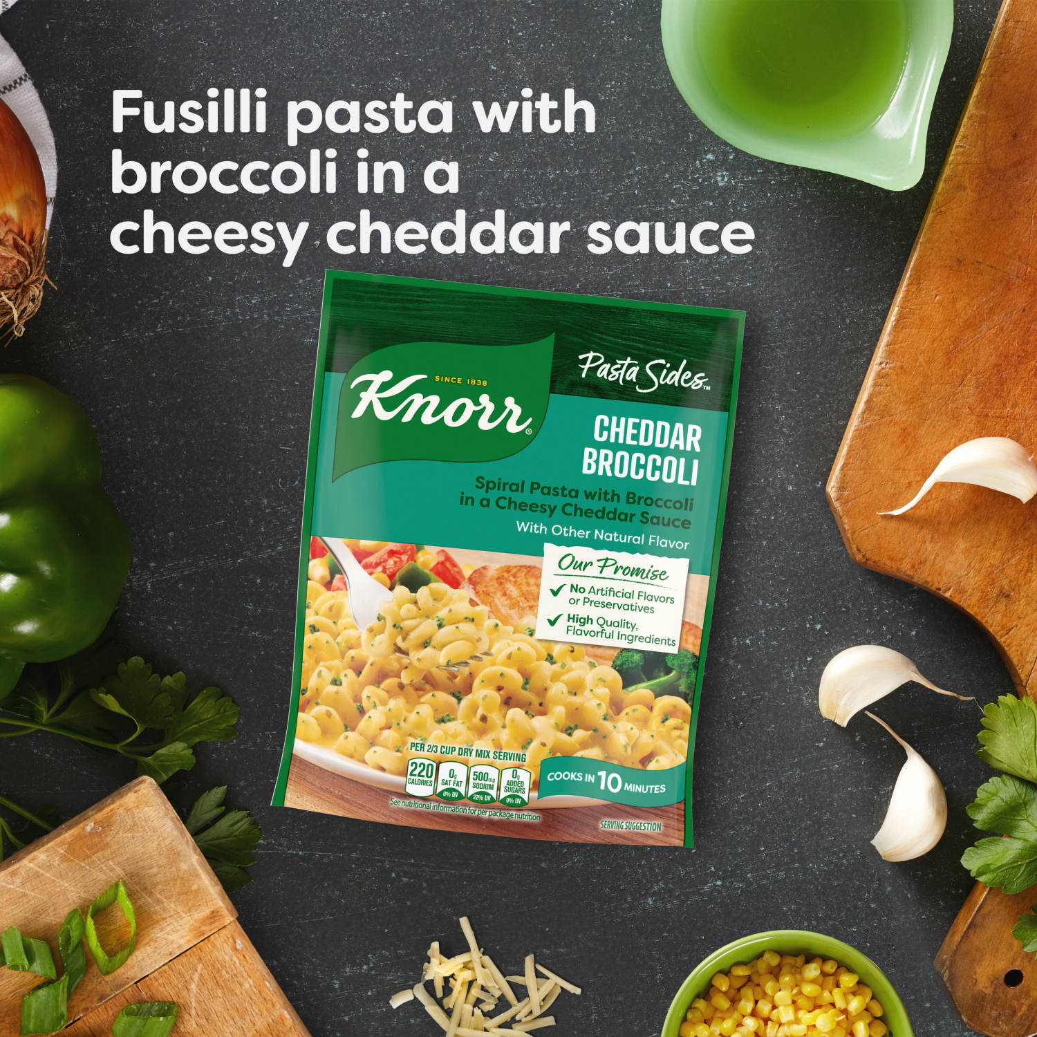 slide 4 of 8, Knorr 4.3 oz Pasta Sides Cheddar Broccoli Fusilli, 4.3 oz