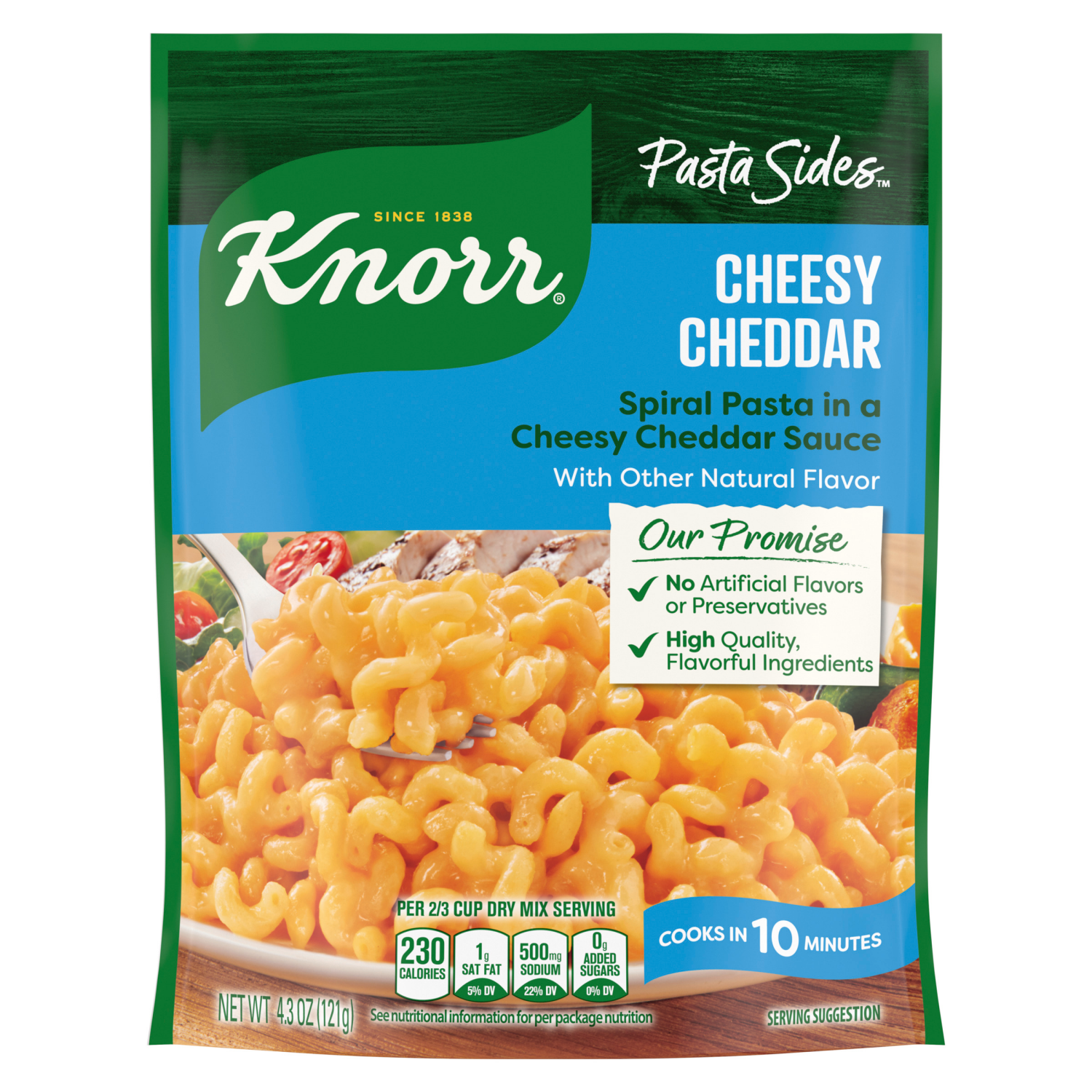 slide 6 of 8, Knorr 4.3 oz Pasta Sides Cheesy Cheddar Rotini, 4.3 oz