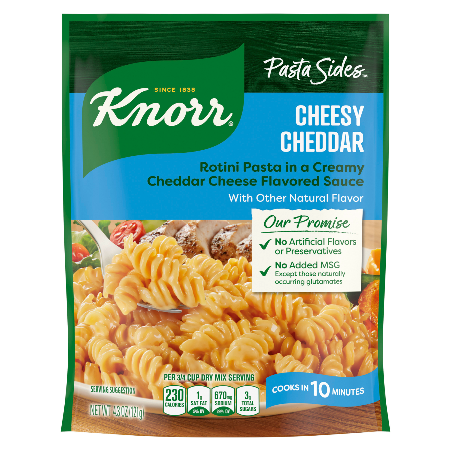 slide 1 of 5, Knorr 4.3 oz Pasta Sides Cheesy Cheddar Rotini, 4.3 oz