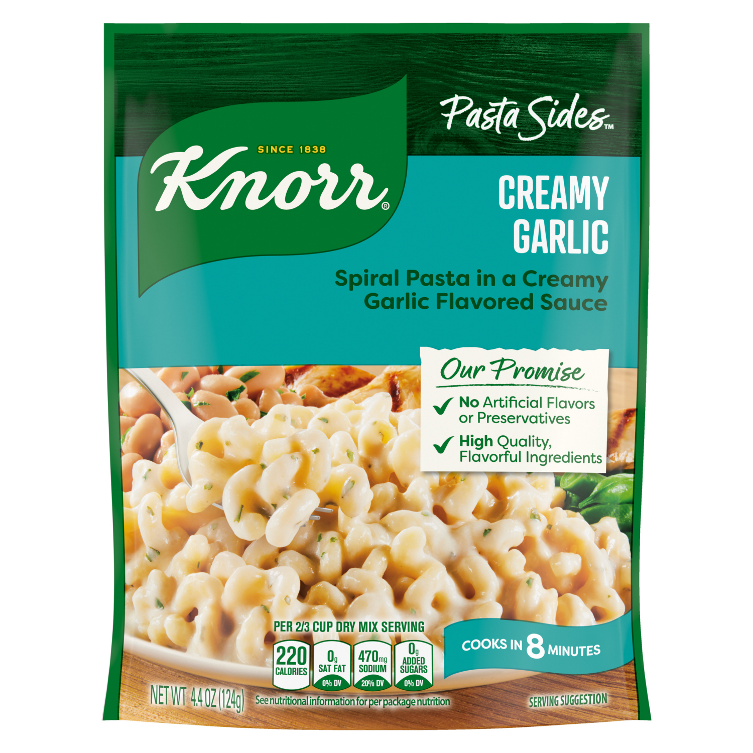 slide 5 of 7, Knorr 4.4 oz Pasta Sides Creamy Garlic Shells, 4.4 oz