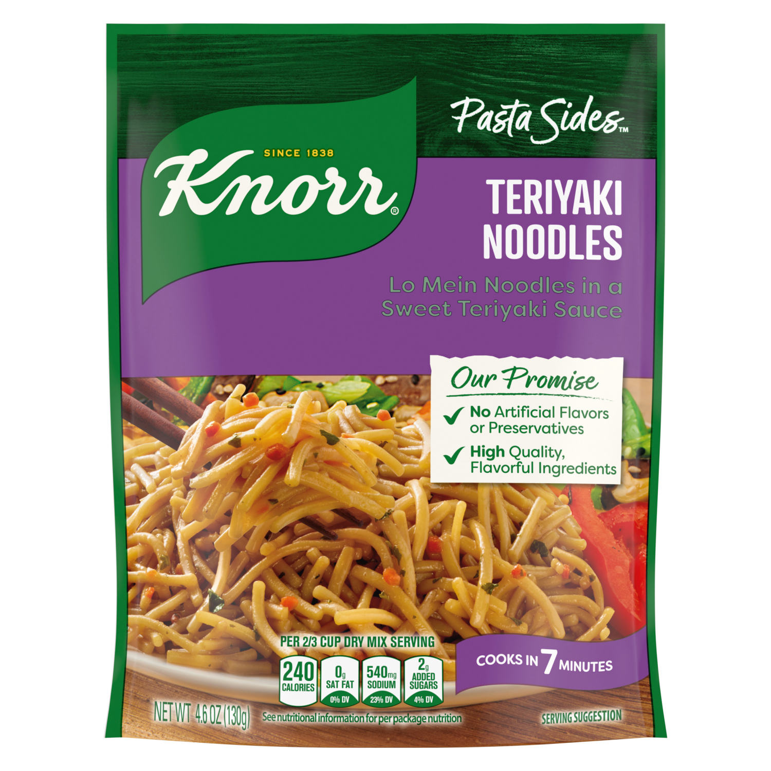 slide 6 of 8, Knorr Teriyaki Lo Mein Noodles Pasta Sides, 4.6 oz
