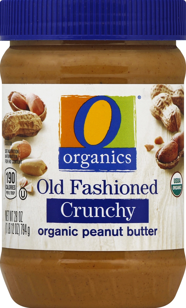 slide 2 of 2, O Orgnc Peanut Butter Old Fashiond Crnch, 28 oz