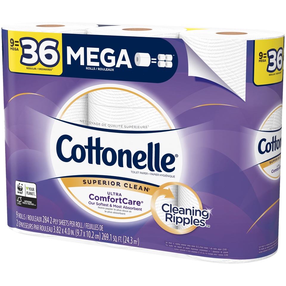 slide 3 of 3, Cottonelle Ultra 9 Mega Roll Bath Tissue, 9 ct