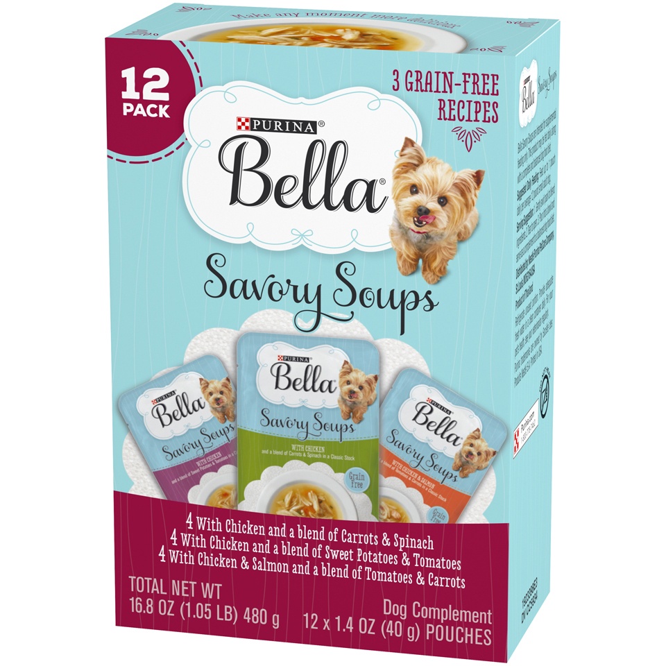 slide 6 of 9, Purina Bella Savory Soups Classic Recipes Dog Complement Variety Pack, 12 ct