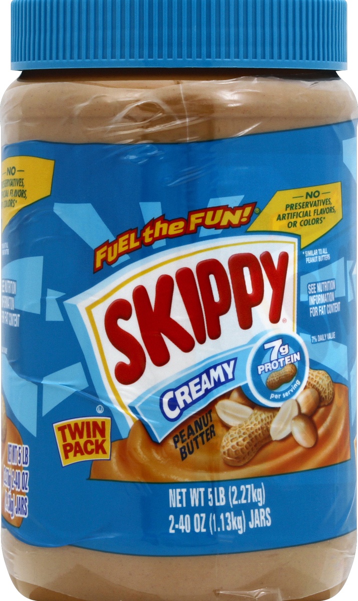 slide 5 of 7, Skippy Twin Pack Creamy Peanut Butter 2 ea, 2 ct; 40 oz