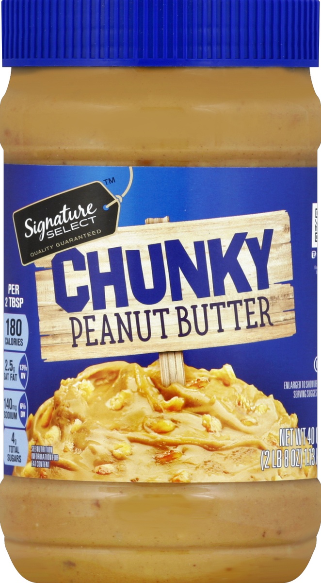 slide 2 of 2, Signature Select Chunky Peanut Butter 40 oz, 40 oz