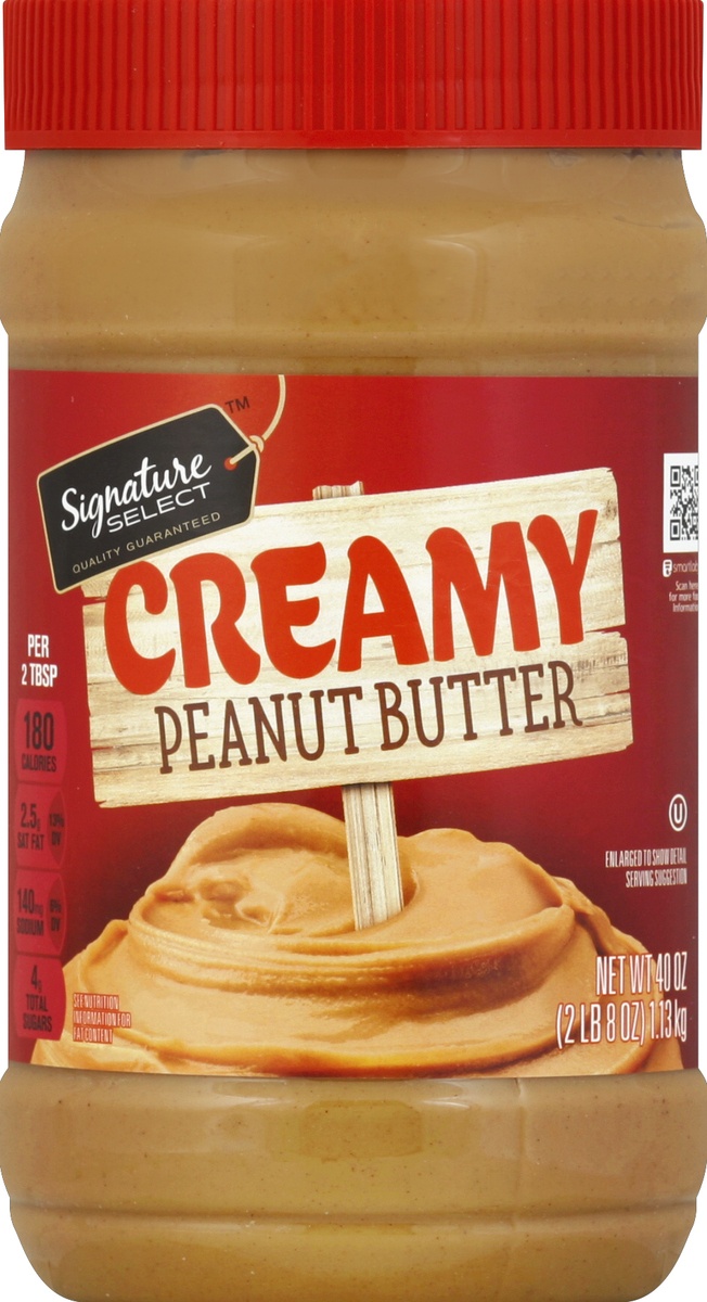 slide 2 of 2, Signature Select Creamy Peanut Butter 40 oz, 40 oz