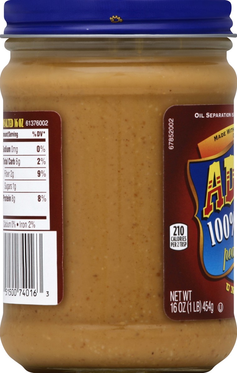 slide 5 of 7, Adams Adam's Natural Unsalted Creamy Peanut Butter, 16-Ounce, 16 oz