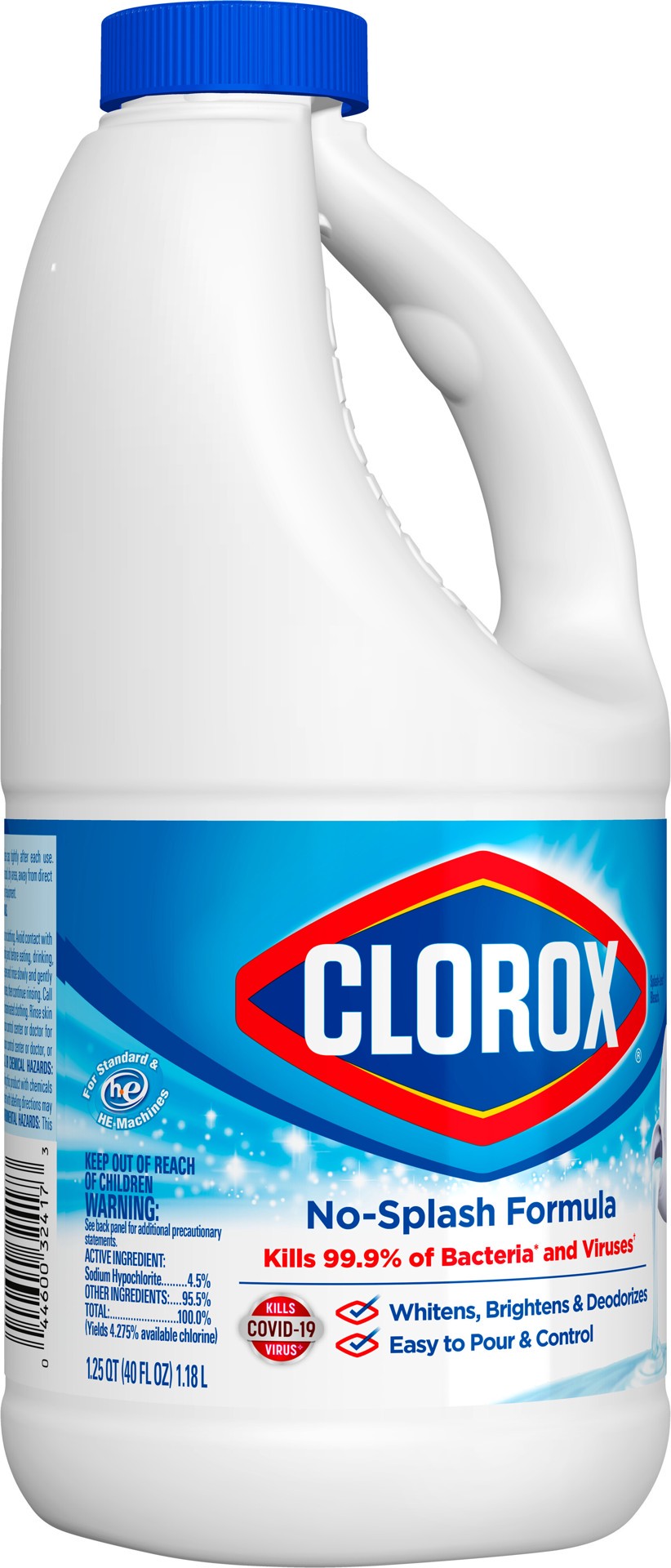 slide 5 of 5, Clorox Splash-Less Regular Bleach, 1.25 qt