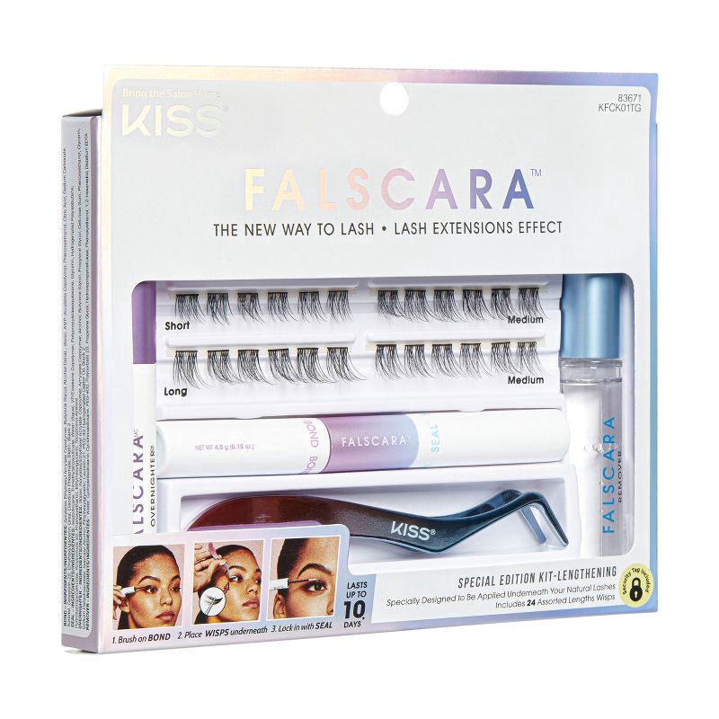 slide 1 of 7, Kiss Falscara Lengthening Wisps, Special Edition Starter Kit, 1 ct