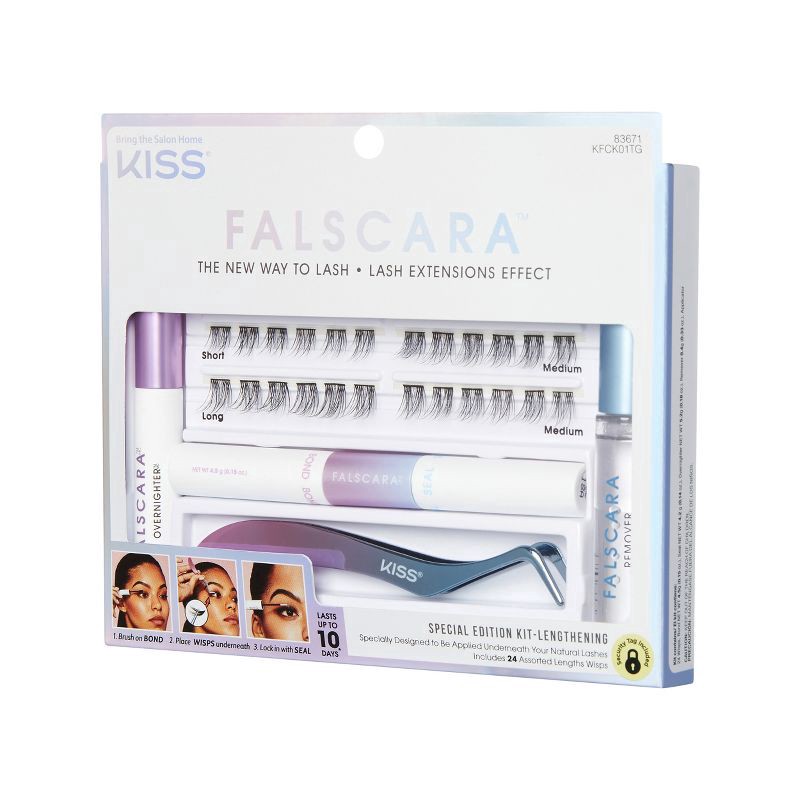 slide 7 of 7, Kiss Falscara Lengthening Wisps, Special Edition Starter Kit, 1 ct