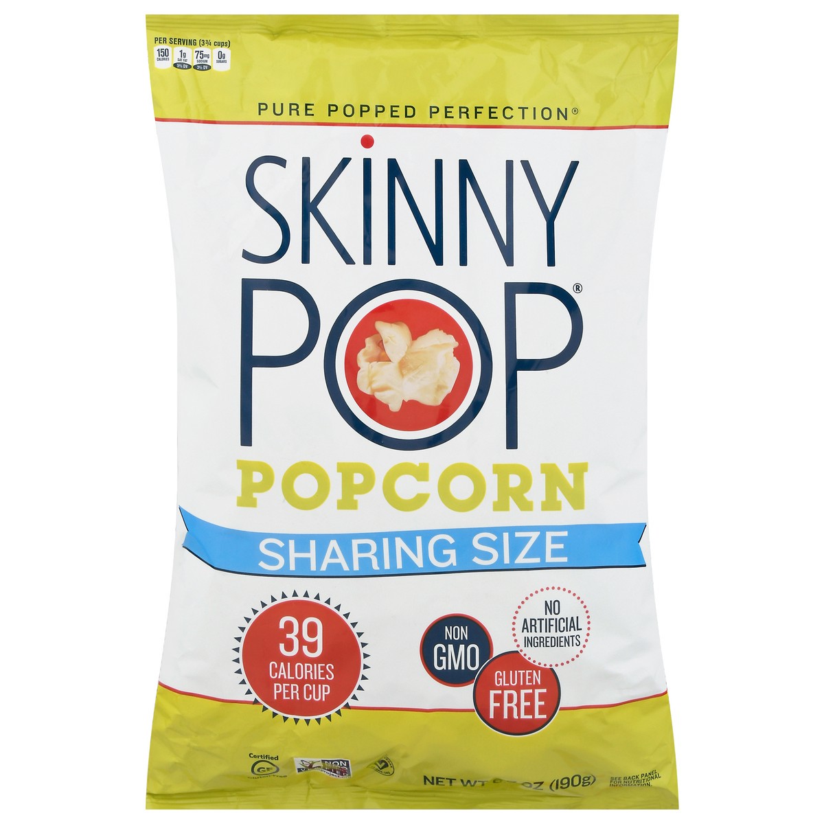 slide 1 of 13, SkinnyPop Original Popped Popcorn, 6.7oz Sharing Size Popcorn Bag, movie night, family time, tailgate, 6.7 oz