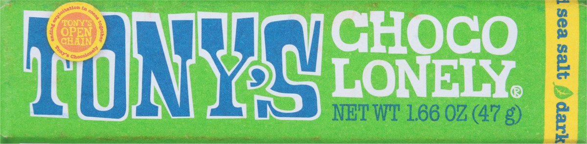 slide 10 of 15, Tony's Chocolonely Almond Salt Dark Chocolate Mini Bar, 1.7 oz