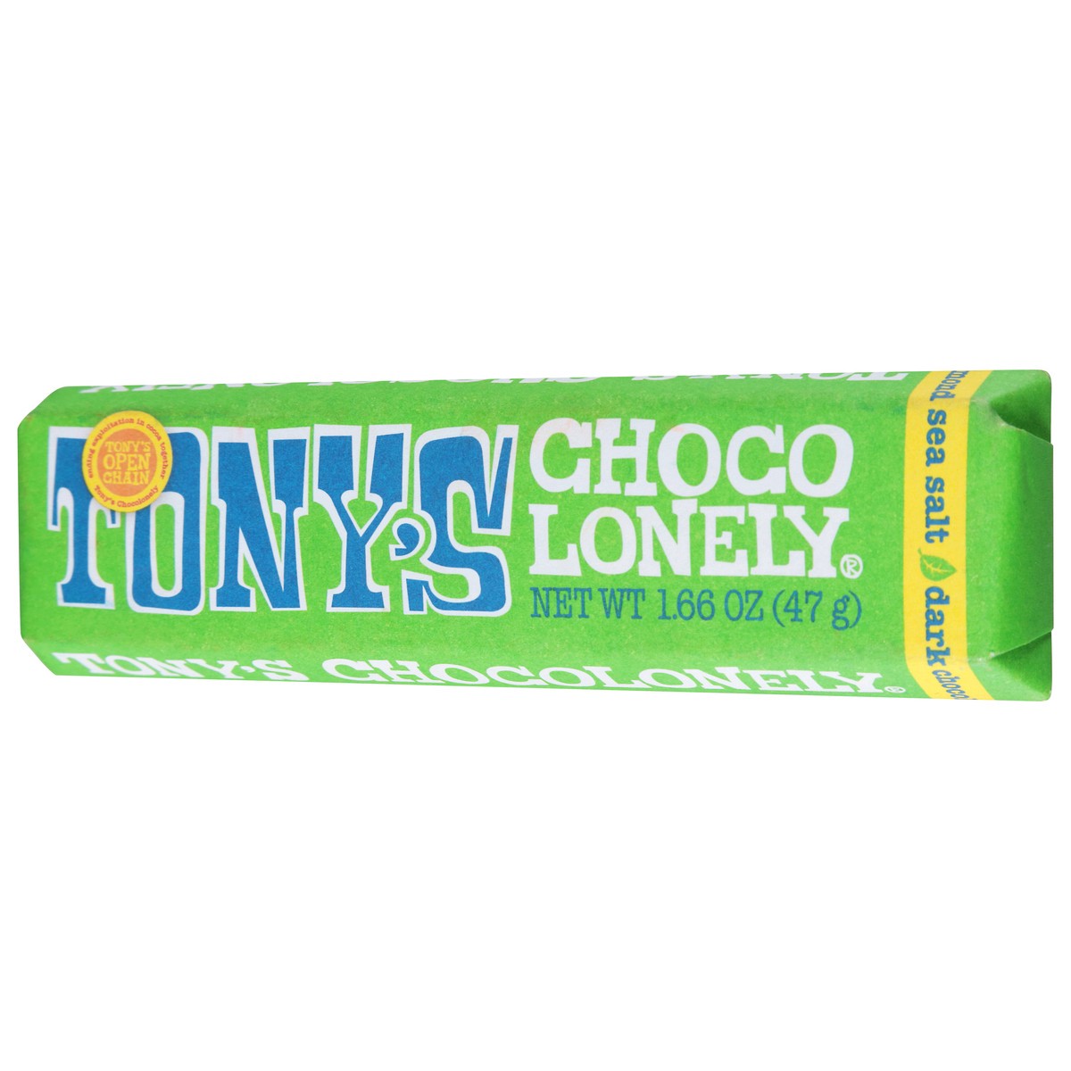 slide 11 of 15, Tony's Chocolonely Almond Salt Dark Chocolate Mini Bar, 1.7 oz