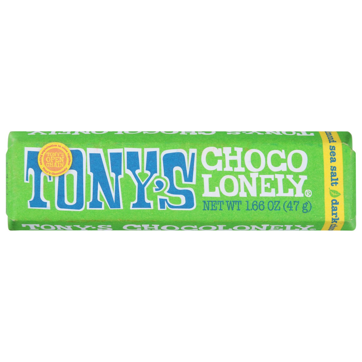 slide 7 of 15, Tony's Chocolonely Almond Salt Dark Chocolate Mini Bar, 1.7 oz